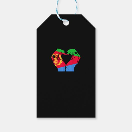 Handen hart met Eritrese vlag Cadeaulabel (Voorkant)