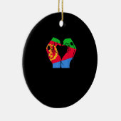 Handen hart met Eritrese vlag Keramisch Ornament (Rechts)