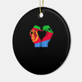 Handen hart met Eritrese vlag Keramisch Ornament (Links)