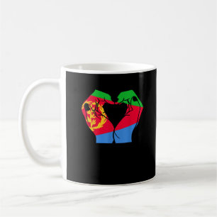 Handen hart met Eritrese vlag Koffiemok