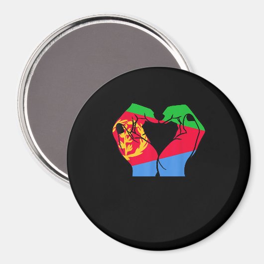 Handen hart met Eritrese vlag Magneet (Voorkant / Achterkant)