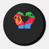 Handen hart met Eritrese vlag Magneet (Voorkant)