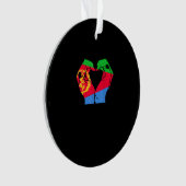 Handen hart met Eritrese vlag Ornament (voorkant)