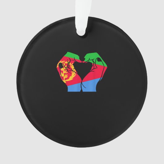 Handen hart met Eritrese vlag Ornament (voorkant)