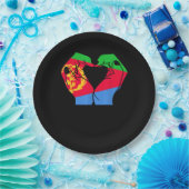 Handen hart met Eritrese vlag Papieren Bordje (Feest)