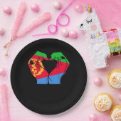 Handen hart met Eritrese vlag Papieren Bordje (Feest)