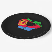 Handen hart met Eritrese vlag Papieren Bordje (Gekanteld)