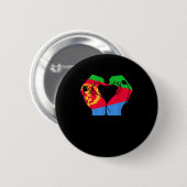 Handen hart met Eritrese vlag Ronde Button 5,7 Cm (Voorkant /achterkant)
