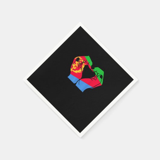 Handen hart met Eritrese vlag Servet (Hoek)