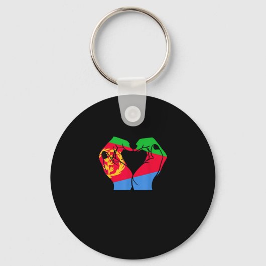 Handen hart met Eritrese vlag Sleutelhanger (Voorkant)