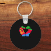 Handen hart met Eritrese vlag Sleutelhanger (Voorkant)