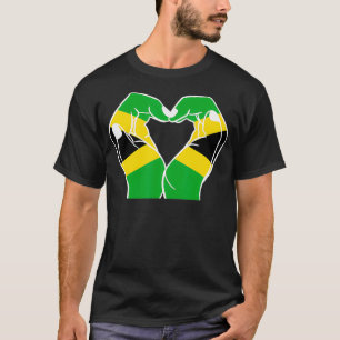 Handen hart met Jamaicaanse vlag T-shirt