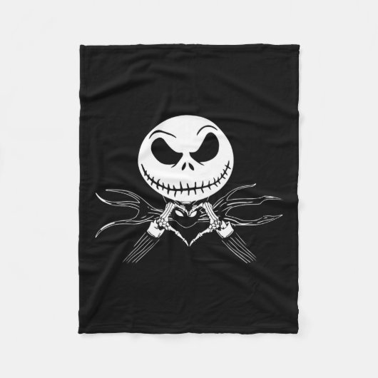 Handen Hart Teken Grappige Schedel Halloween Kostu Fleece Deken (Voorkant)