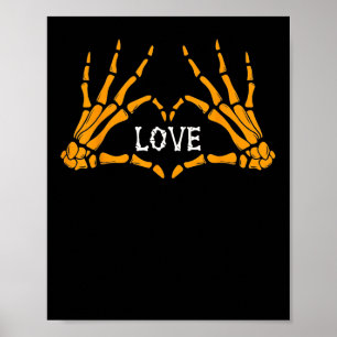 Handen Hart Teken Retro Halloween Kostuum Vrouwen Poster
