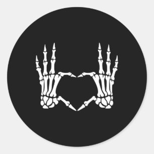 Handen Hart Teken Retro Halloween Kostuum Vrouwen Ronde Sticker
