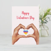 Handen Hart Valentijnsdag Feestdagenkaart (Staand voorkant)