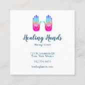 Handen helen harten Hamsa kleurrijk patroon Vierkante Visitekaartje (Achterkant)