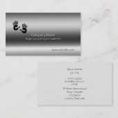 Handen helpen bij geborsteld staaleffect visitekaartje (Voorkant / Achterkant)