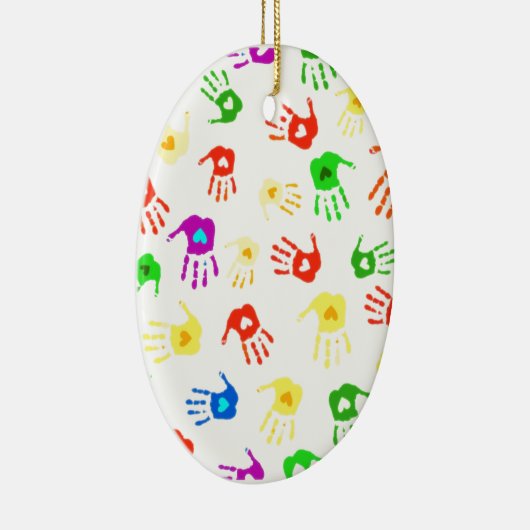 Handen helpen! keramisch ornament (Rechts)