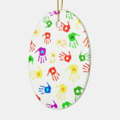 Handen helpen! keramisch ornament (Links)