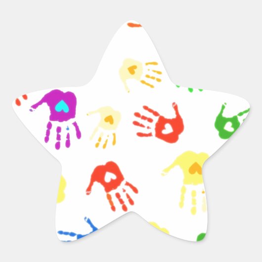 Handen helpen! ster sticker (Voorkant)