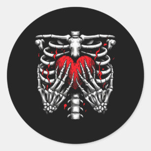 Handen houden Hart Halloween Kostuum Vrouwen Meisj Ronde Sticker