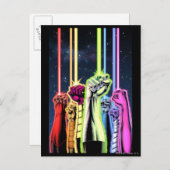 Handen in de lucht met ringen - Kleur Briefkaart (Voorkant / Achterkant)