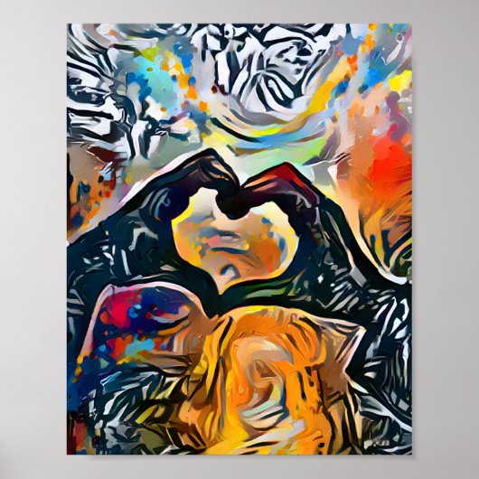 Handen in de vorm van een hartliefde poster (Voorkant)