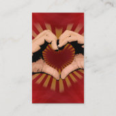 Handen in de vorm van een ontwerp van hart, liefde visitekaartje (Achterkant)
