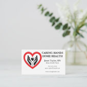 Handen in een hart Home Health Nurse Visitekaartje (Staand voorkant)