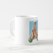 Handen in gebed koffiemok (Voorkant links)