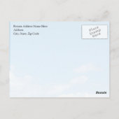 Handen in Heart Shape Silhouette op Blue Sky Briefkaart (Achterkant)