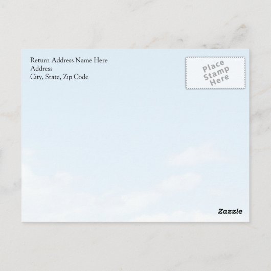 Handen in Heart Shape Silhouette op Blue Sky Briefkaart (Achterkant)