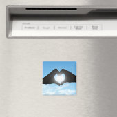 Handen in Heart Shape Silhouette op Blue Sky Magneet (Insitu (Vaatwasser))