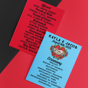 Handen in het huwelijk Tattoo bruiloft Programmakaart