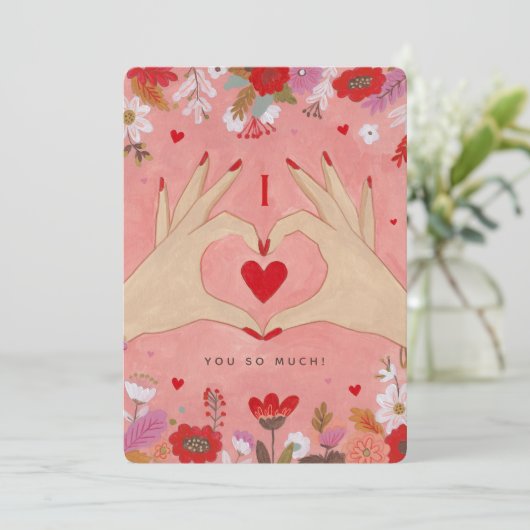  Handen In Liefde Teken Valentijn Wenskaart Kaart (Staand voorkant)