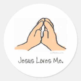 Handen in Prayer Ronde Sticker