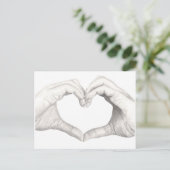 Handen in vorm van een hart briefkaart (Staand voorkant)