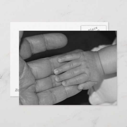 Handen in zwart-wit briefkaart (Voorkant / Achterkant)