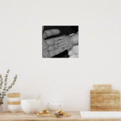 Handen in zwart-wit poster (Keuken)