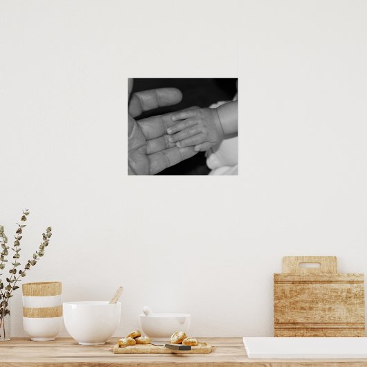 Handen in zwart-wit poster (Keuken)
