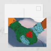 Handen koppelen, kunstafdrukken maken, valentijn g briefkaart (Voorkant / Achterkant)