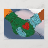 Handen koppelen, kunstafdrukken maken, valentijn g briefkaart (Voorkant)