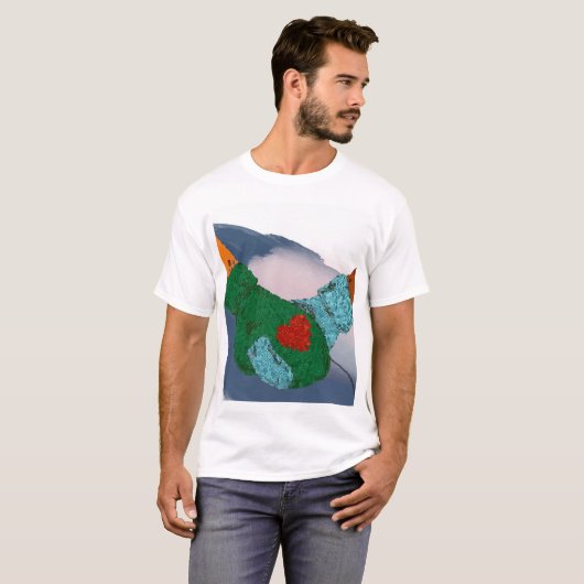 Handen koppelen, kunstafdrukken maken, valentijn g t-shirt (Voorkant volledig)