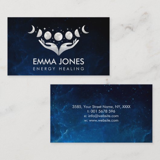 Handen - Maan - Moeder van Parelplein Visitekaartje (Voorkant / Achterkant)