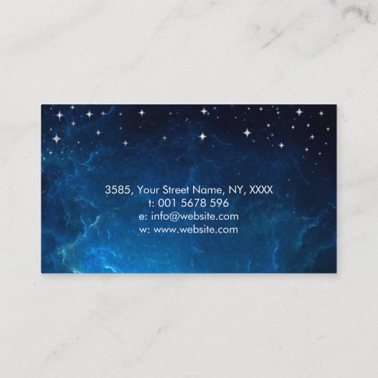 Handen - Maan - Moeder van Parelpleister en Zilver Visitekaartje (Achterkant)