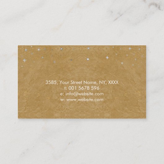 Handen - Maan - Moeder van Parelpleister en Zilver Visitekaartje (Achterkant)