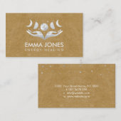 Handen - Maan - Moeder van Parelpleister en Zilver Visitekaartje (Voorkant / Achterkant)