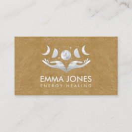 Handen - Maan - Moeder van Parelpleister en Zilver Visitekaartje