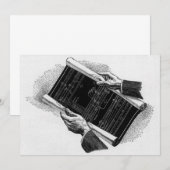 Handen met architectuurblauwdrukken, vintage bedri (Voorkant / Achterkant)